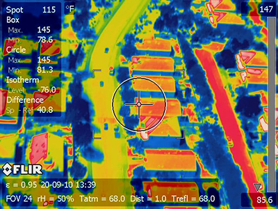 Infrared view of a neighborhood