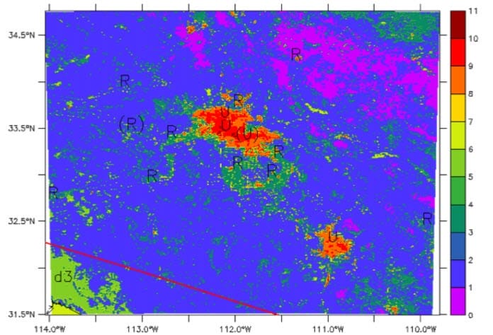 Infrared view of map coordinates