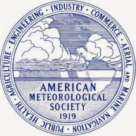 American Meteorological Society 1919 logo in blue and white